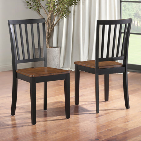 Joplin Walnut/Ebony Solid Wood Dining Chair, Set of 2 from Steve Silver - Luna Furniture