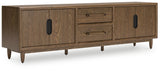 Roanhowe Brown 85" TV Stand from Ashley - Luna Furniture