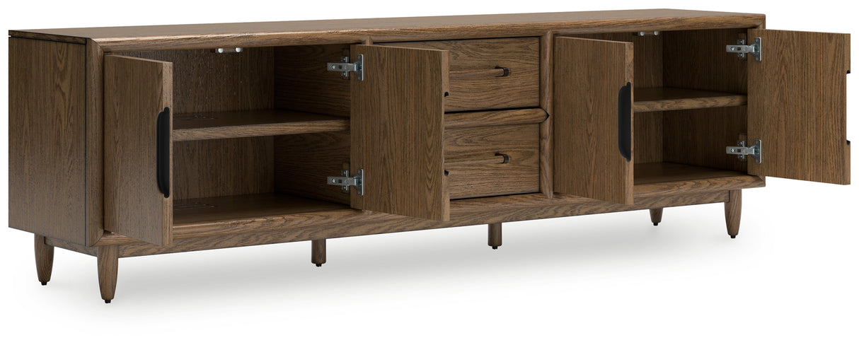 Roanhowe Brown 85" TV Stand from Ashley - Luna Furniture