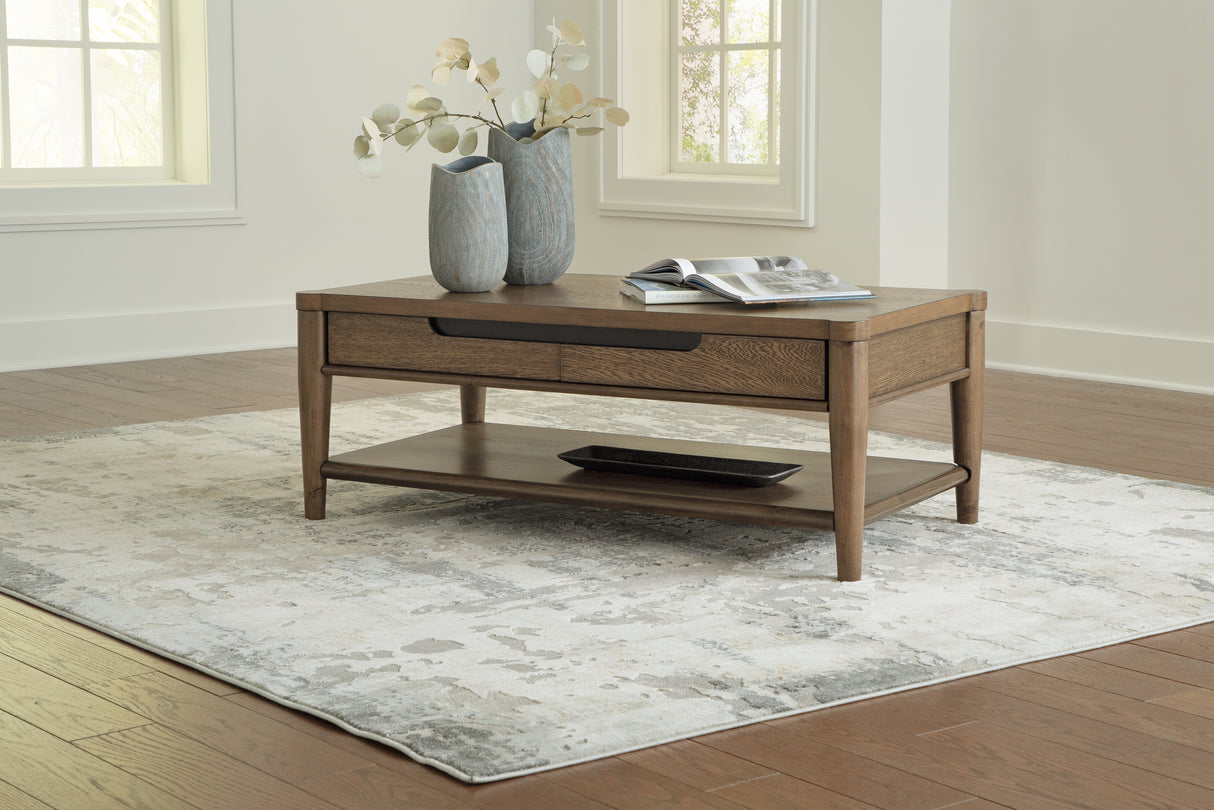 Roanhowe Coffee Table with 1 End Table in Brown from Ashley - Luna Furniture