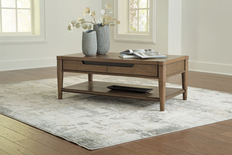 Roanhowe Coffee Table with 1 End Table in Brown from Ashley - Luna Furniture