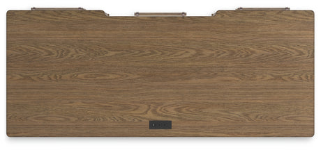 Roanhowe Home Office Desk and Storage in Brown from Ashley - Luna Furniture