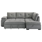 Roanne Fabric Upholstered Sleeper Sectional Sofa Grey from Coaster - Luna Furniture