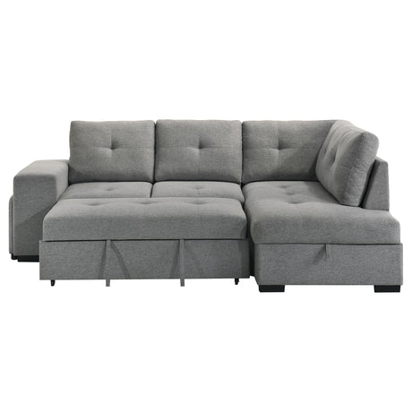 Roanne Fabric Upholstered Sleeper Sectional Sofa Grey from Coaster - Luna Furniture