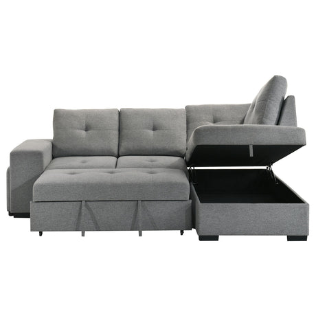 Roanne Fabric Upholstered Sleeper Sectional Sofa Grey from Coaster - Luna Furniture