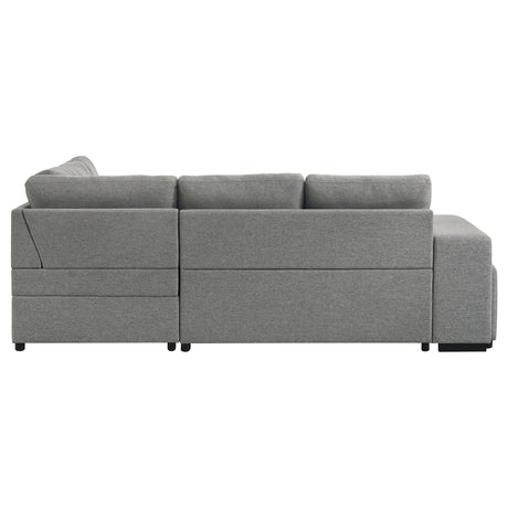 Roanne Fabric Upholstered Sleeper Sectional Sofa Grey from Coaster - Luna Furniture
