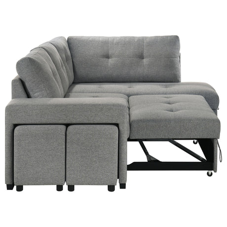 Roanne Fabric Upholstered Sleeper Sectional Sofa Grey from Coaster - Luna Furniture