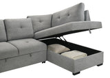 Roanne Fabric Upholstered Sleeper Sectional Sofa Grey from Coaster - Luna Furniture