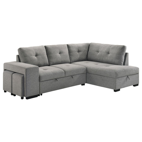 Roanne Fabric Upholstered Sleeper Sectional Sofa Grey from Coaster - Luna Furniture