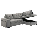 Roanne Fabric Upholstered Sleeper Sectional Sofa Grey from Coaster - Luna Furniture