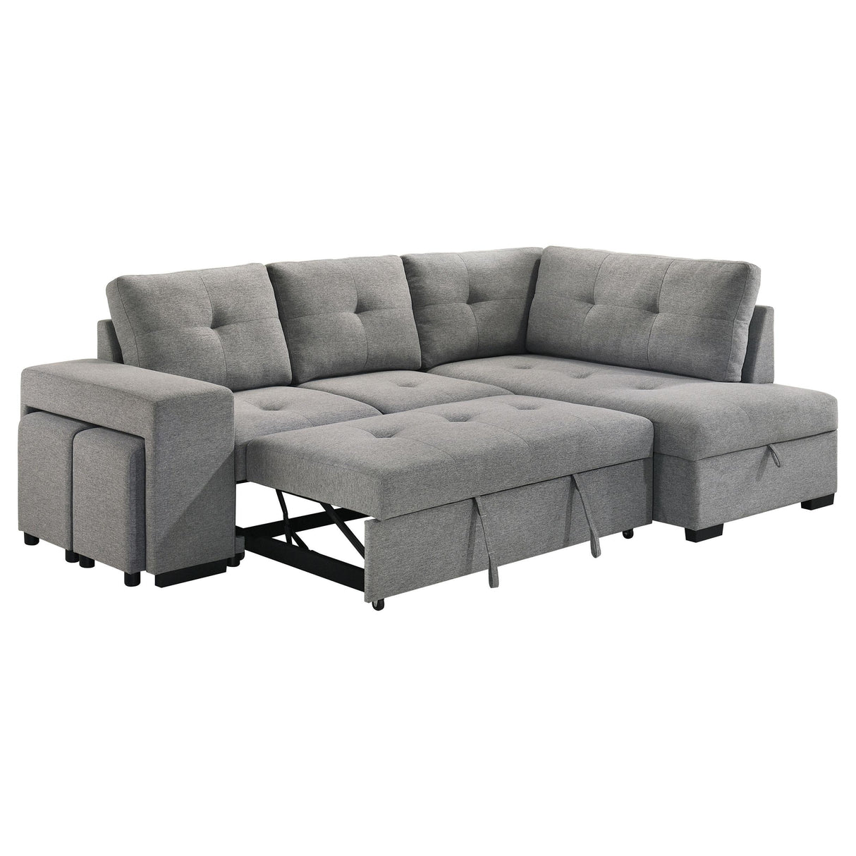 Roanne Fabric Upholstered Sleeper Sectional Sofa Grey from Coaster - Luna Furniture