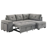 Roanne Fabric Upholstered Sleeper Sectional Sofa Grey from Coaster - Luna Furniture