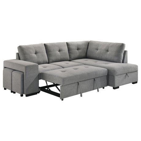 Roanne Fabric Upholstered Sleeper Sectional Sofa Grey from Coaster - Luna Furniture