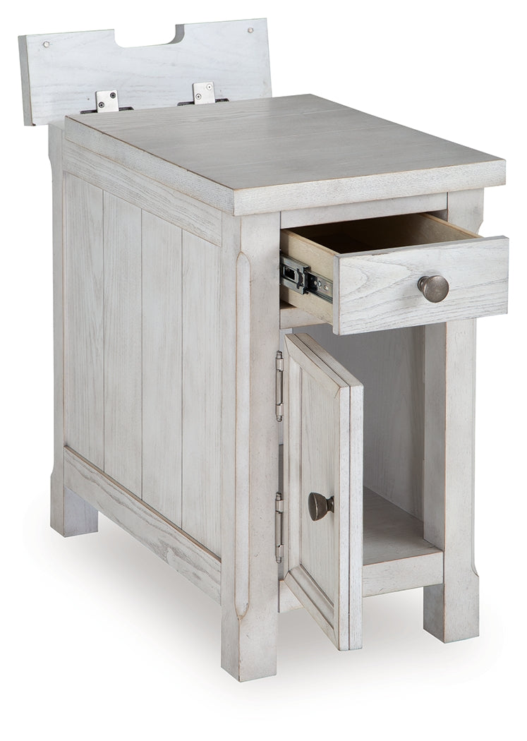 Robbinsdale Antique White Chairside End Table from Ashley - Luna Furniture