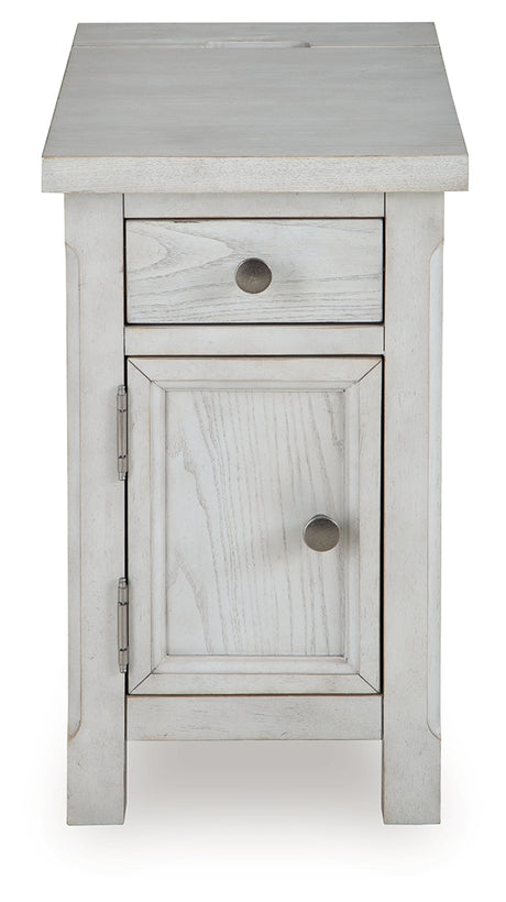 Robbinsdale Antique White Chairside End Table from Ashley - Luna Furniture