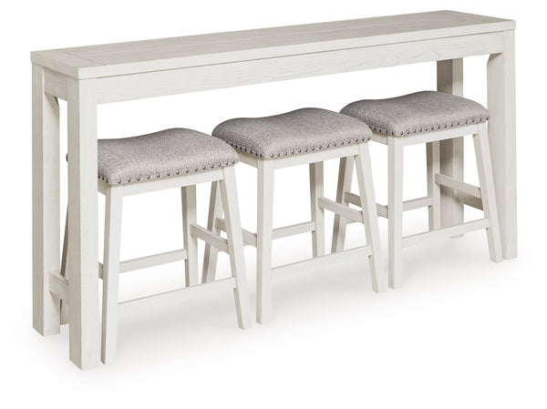 Robbinsdale Antique White Counter Height Dining Table and 3 Barstools Set