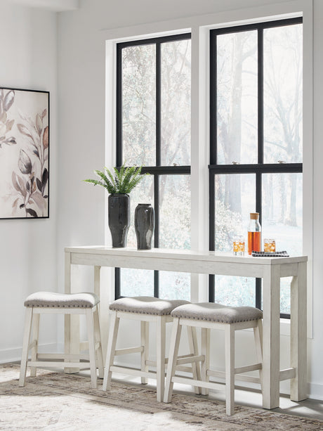 Robbinsdale Antique White Counter Height Dining Table and 3 Barstools Set from Ashley Furniture - Luna Furniture
