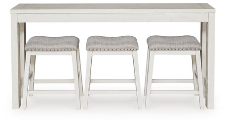 Robbinsdale Antique White Counter Height Dining Table and 3 Barstools Set from Ashley Furniture - Luna Furniture