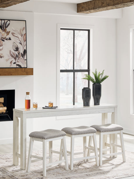 Robbinsdale Antique White Counter Height Dining Table and 3 Barstools Set from Ashley Furniture - Luna Furniture