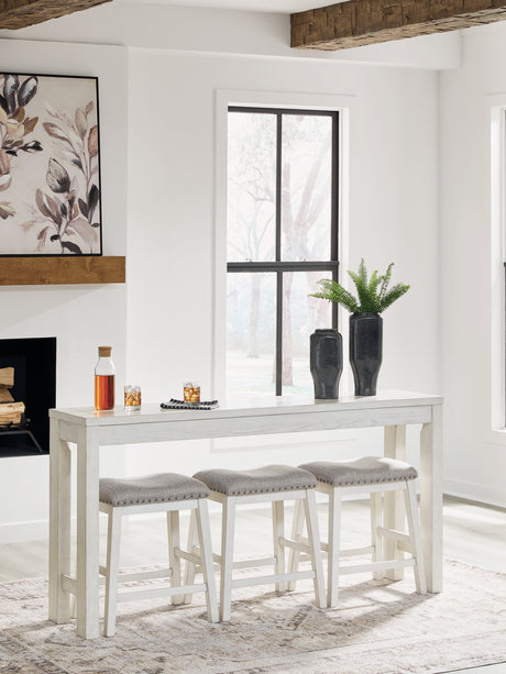 Robbinsdale Antique White Counter Height Dining Table and 3 Barstools Set from Ashley Furniture - Luna Furniture
