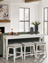 Robbinsdale Antique White Counter Height Dining Table and 3 Barstools Set from Ashley - Luna Furniture