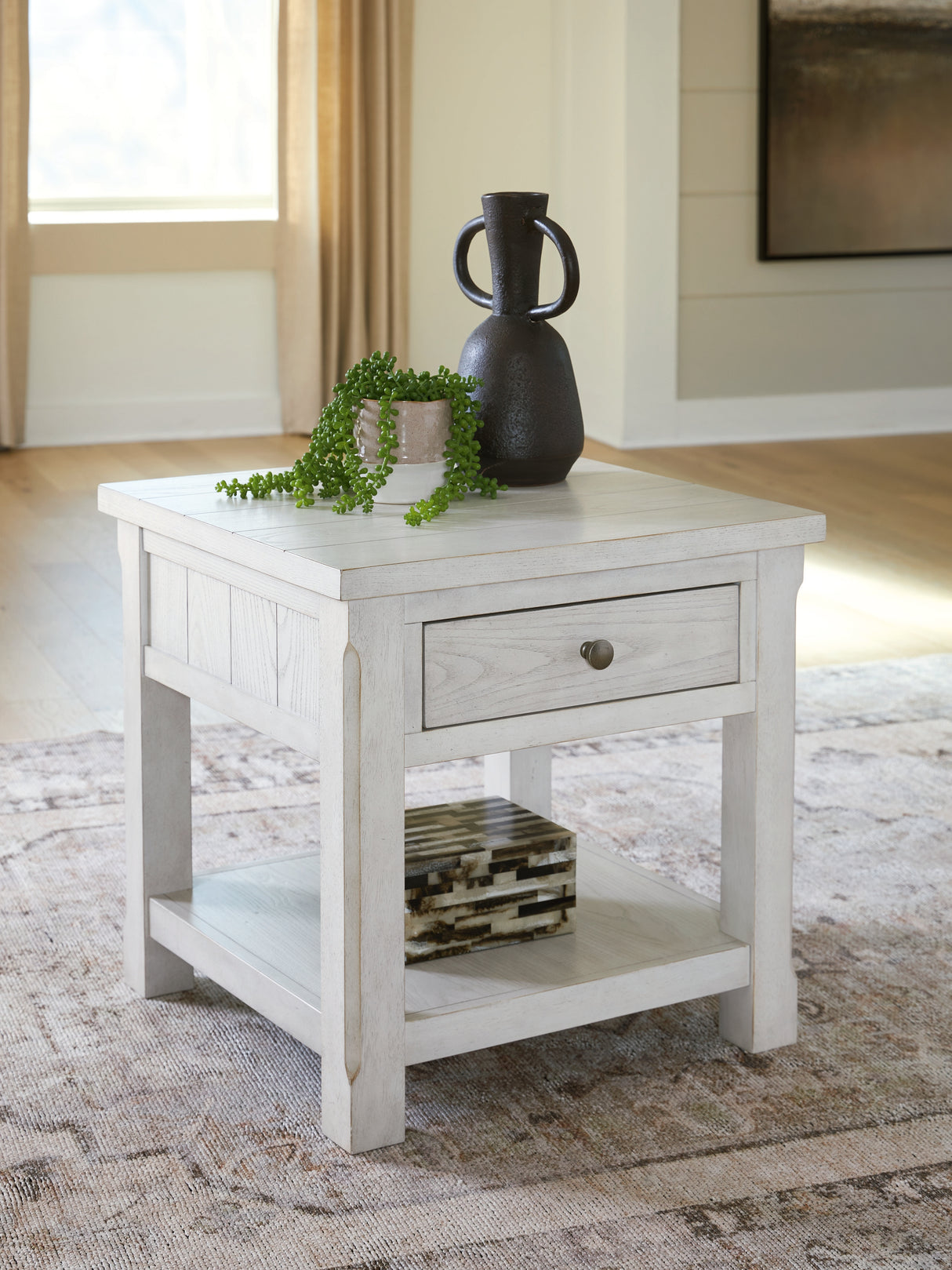 Robbinsdale Antique White End Table from Ashley - Luna Furniture