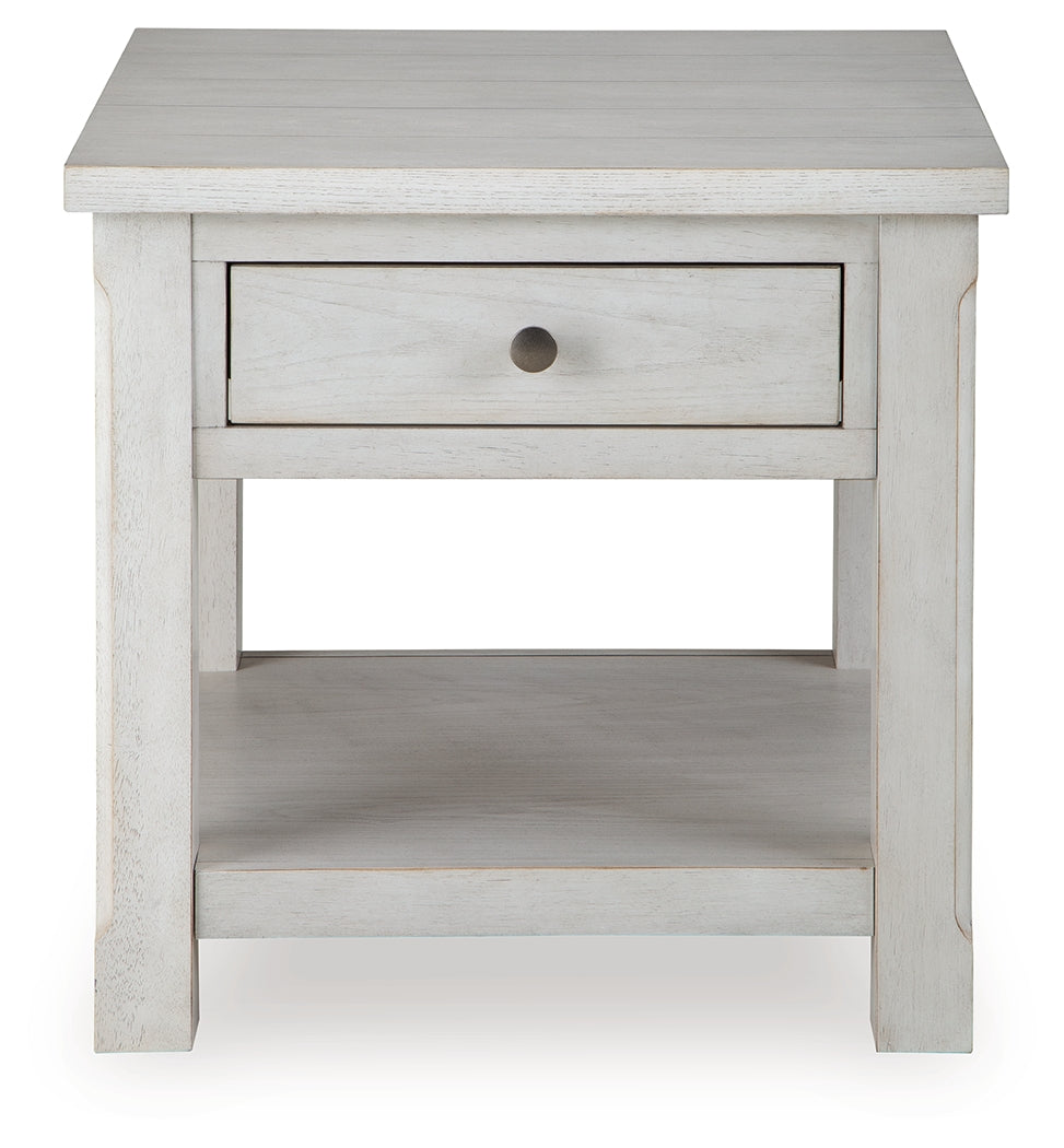 Robbinsdale Antique White End Table from Ashley - Luna Furniture