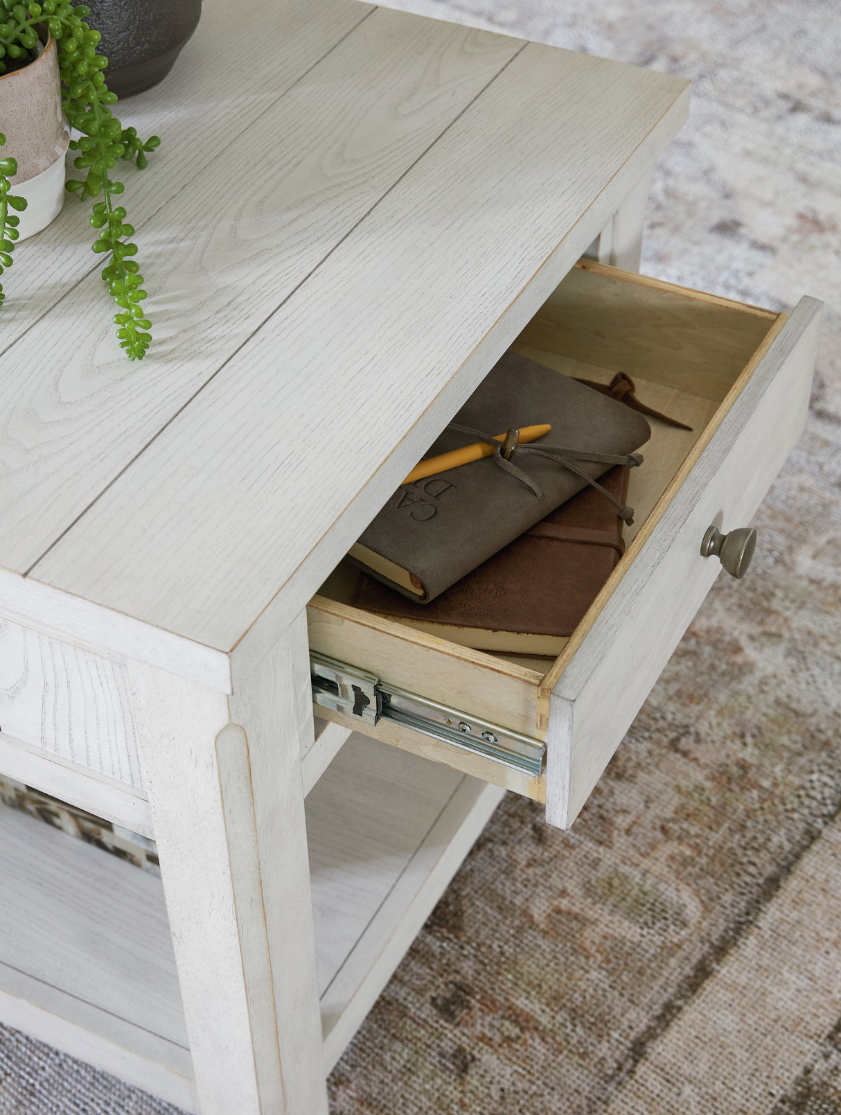Robbinsdale Antique White End Table from Ashley - Luna Furniture