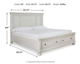 Robbinsdale Antique White King Storage Bed and 2 Nightstands from Ashley - Luna Furniture