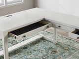 Robbinsdale Antique White L-Shaped Home Office Desk from Ashley - Luna Furniture