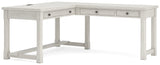 Robbinsdale Antique White L-Shaped Home Office Desk from Ashley - Luna Furniture
