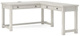 Robbinsdale Antique White L-Shaped Home Office Desk from Ashley - Luna Furniture
