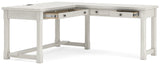 Robbinsdale Antique White L-Shaped Home Office Desk from Ashley - Luna Furniture