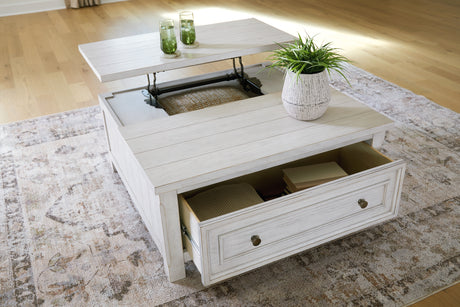 Robbinsdale Antique White Lift-Top Coffee Table from Ashley Furniture - Luna Furniture
