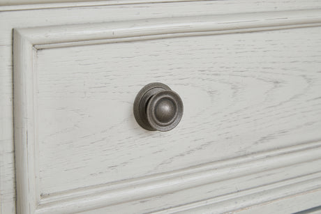 Robbinsdale Antique White Queen Panel Bed, Dresser, Chest and 2 Nightstands from Ashley - Luna Furniture