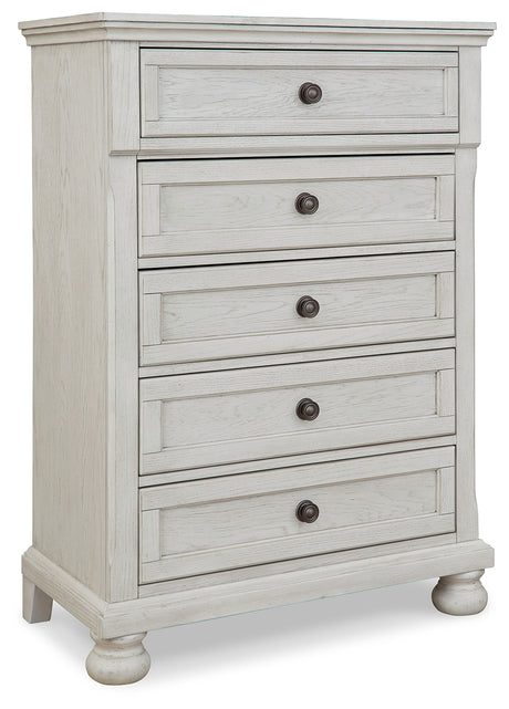 Robbinsdale Antique White Twin over Full Bunk Bed, Dresser and Chest from Ashley - Luna Furniture