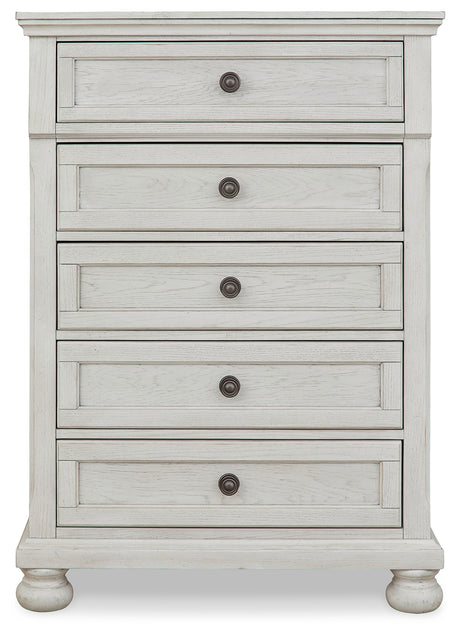 Robbinsdale Antique White Twin over Full Bunk Bed, Dresser and Chest from Ashley - Luna Furniture