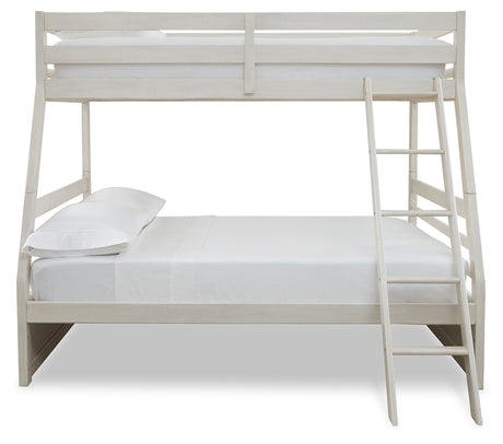 Robbinsdale Antique White Twin over Full Bunk Bed and Mattresses from Ashley - Luna Furniture