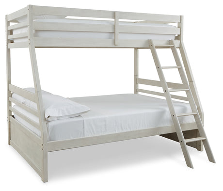 Robbinsdale Antique White Twin over Full Bunk Bed and Mattresses from Ashley - Luna Furniture