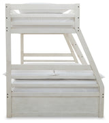Robbinsdale Antique White Twin over Full Bunk Bed and Mattresses from Ashley - Luna Furniture