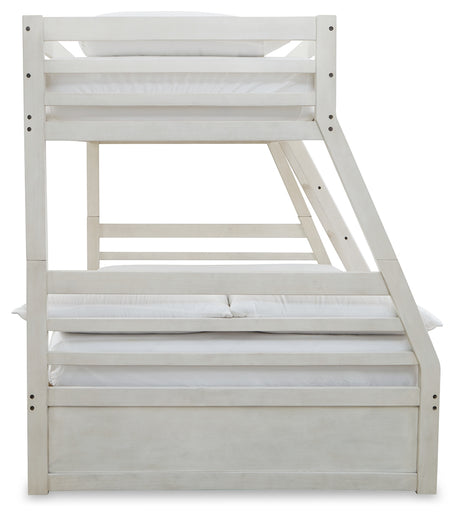 Robbinsdale Antique White Twin over Full Bunk Bed and Mattresses from Ashley - Luna Furniture