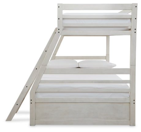 Robbinsdale Antique White Twin over Full Bunk Bed and Mattresses from Ashley - Luna Furniture