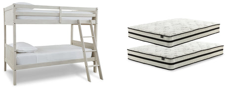 Robbinsdale Bunk Bed and Mattresses from Ashley - Luna Furniture