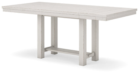 Robbinsdale Counter Height Dining Table and 10 Barstools in Antique White from Ashley - Luna Furniture