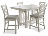 Robbinsdale Counter Height Dining Table and 4 Barstools in Antique White from Ashley - Luna Furniture
