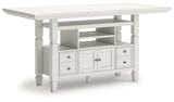 Robbinsdale Counter Height Dining Table and 4 Barstools in Antique White from Ashley - Luna Furniture