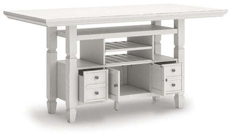 Robbinsdale Counter Height Dining Table and 4 Barstools in Antique White from Ashley - Luna Furniture