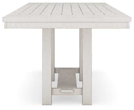 Robbinsdale Antique White Counter Height Dining Table and 4 Barstools with Storage from Ashley - Luna Furniture