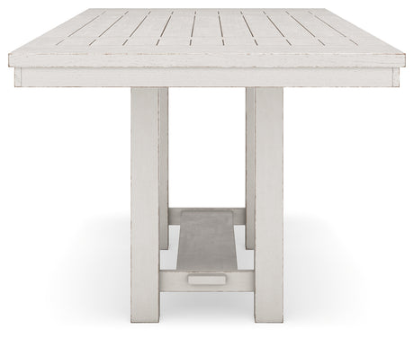 Robbinsdale Antique White Counter Height Dining Table and 4 Barstools with Storage from Ashley - Luna Furniture