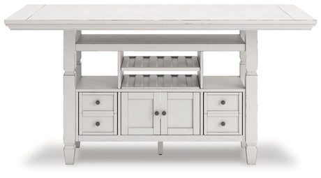 Robbinsdale Counter Height Dining Table and 6 Barstools in Antique White from Ashley - Luna Furniture